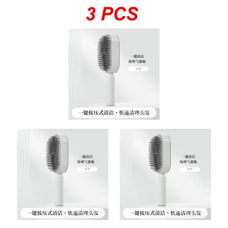 Self Cleaning Hair Brush for Women One-Key Cleaning Hair Loss Airbag Massage Scalp Comb Anti-Static Hairbrush Dropshipping