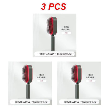 Self Cleaning Hair Brush for Women One-Key Cleaning Hair Loss Airbag Massage Scalp Comb Anti-Static Hairbrush Dropshipping