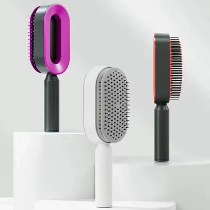 Self Cleaning Hair Brush for Women One-Key Cleaning Hair Loss Airbag Massage Scalp Comb Anti-Static Hairbrush Dropshipping